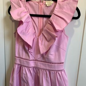 Kate Spade pink ruffle peplum top